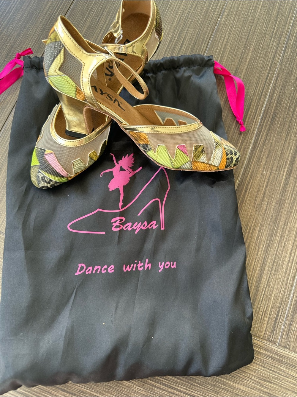 Gold & Multicolor Women's Dance Heels